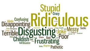 negative words sheet